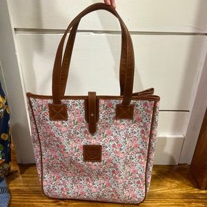 Barrington Nantucket Tote With Leather Trim Tulip Ditsy Floral New Without Tags